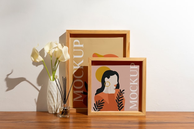 warm scene frame mockup