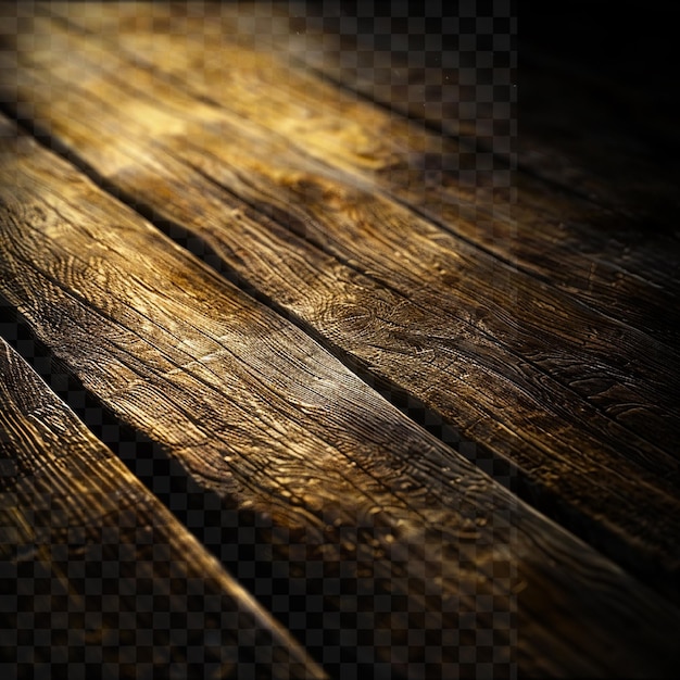 warm soft light brushes over the wooden surface on transparent background