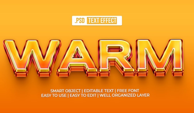 PSD Эффект теплого текста