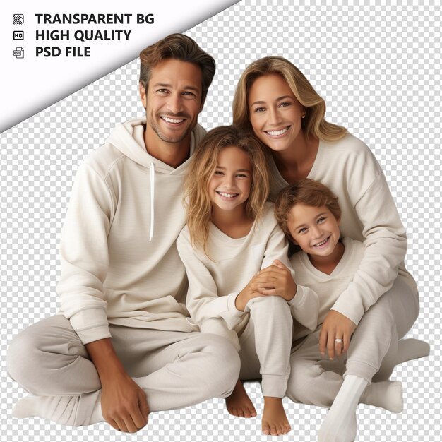 PSD warm white family ultra realistic style white background