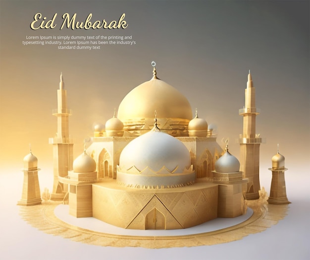 Calore di eid mubarak desideri creativi banner psd