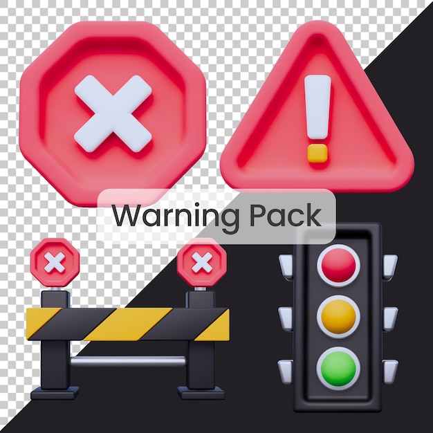 PSD warning 3d icon isolated pack