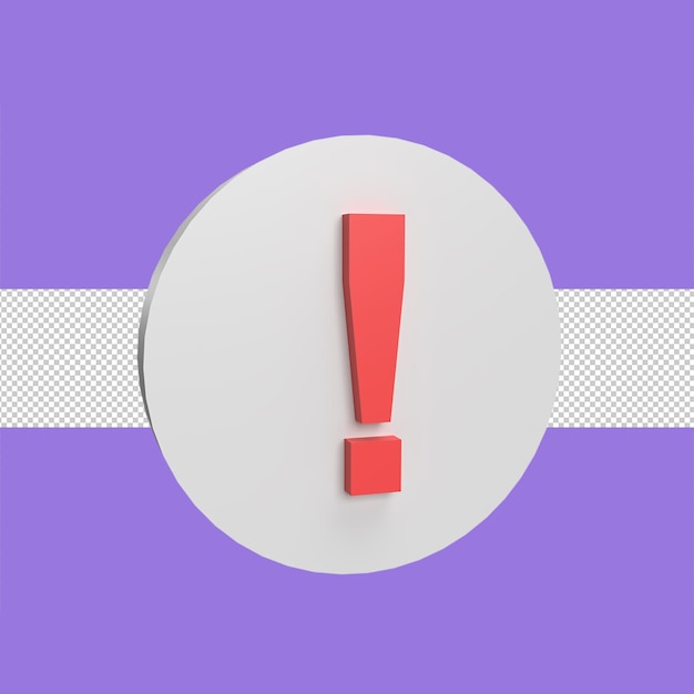 warning 3d icon model cartoon style concept render illustration
