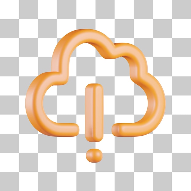 PSD warning alert cloud 3d icon