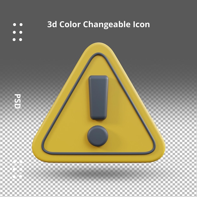 warning alert sign ui icon 3d danger sign icon