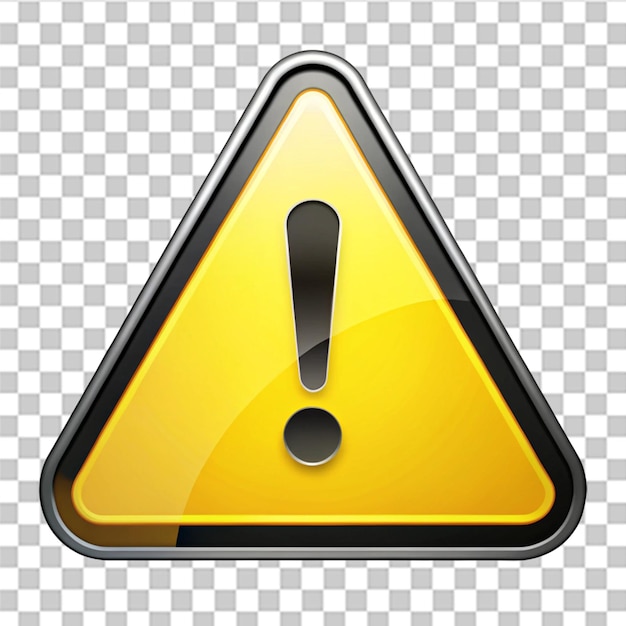 Warning caution alert icon isolated on transparent background