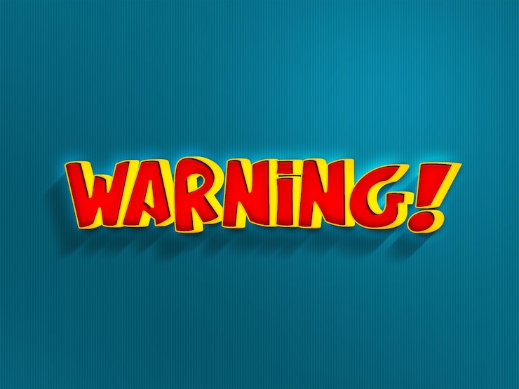 PSD warning effect text
