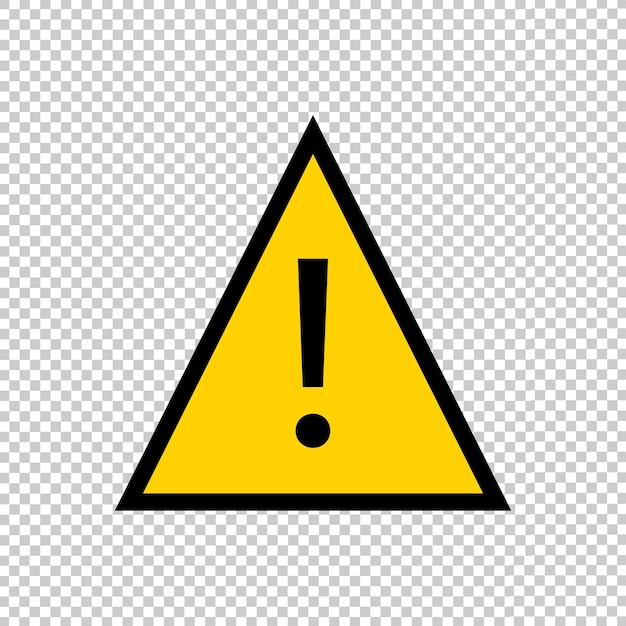 PSD warning lettering with warning symbol yellow black design element