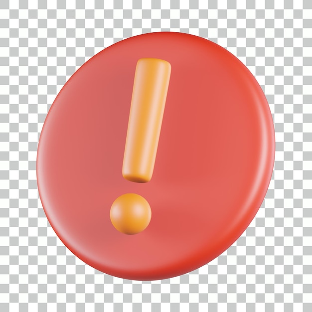 PSD warning sign exclamation 3d icon