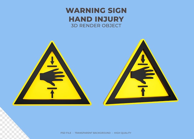 PSD warning sign hand injury