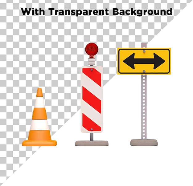 Warning Signs PNG PSD Isolated on Transparent Background
