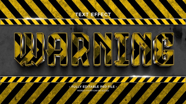 warning text effect