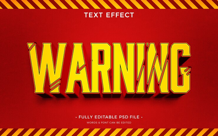 PSD warning text effect