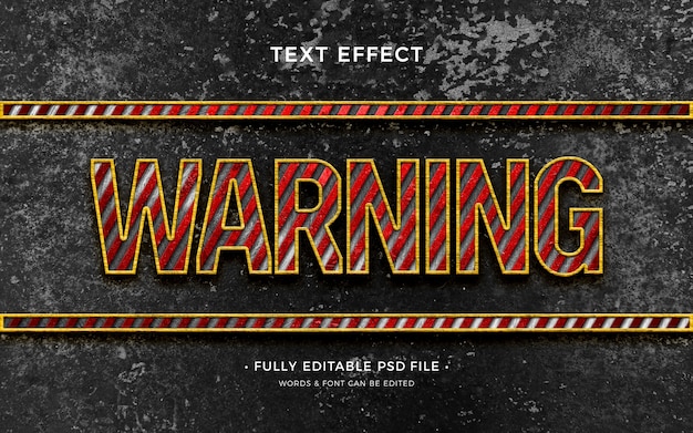 PSD warning text effect