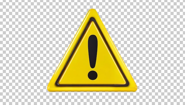 PSD warning triangle on transparent background hazard warning sign