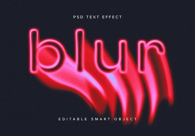 Warped blur text effect mockup