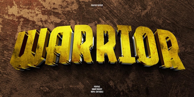 Warrior 3d editable text effect