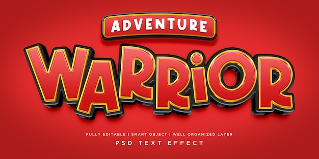 PSD warrior 3d style text effect