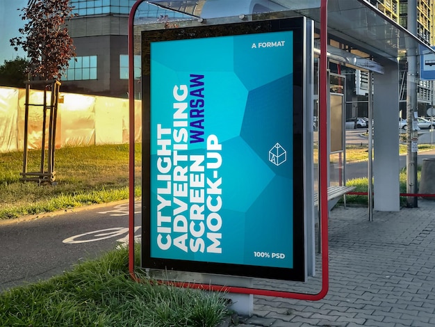 Warsaw citylight advertising screen mock-up 3 v1 2