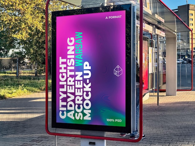 Warsaw citylight advertising screen mock-up 4 v1 4