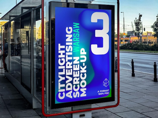 Warsaw citylight advertising screen mock-up 5 v1 1