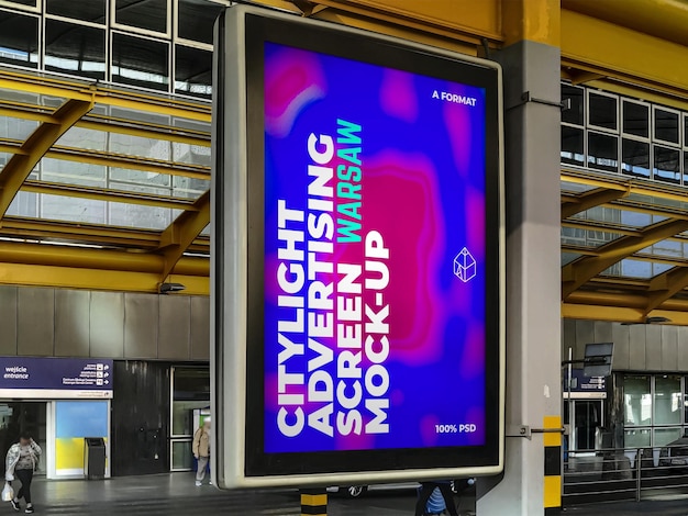 Warsaw citylight advertising screen mock-up 9 v6 3