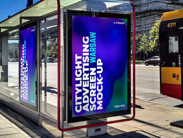 PSD warsaw citylight advertising screen mockup 13 v3 7