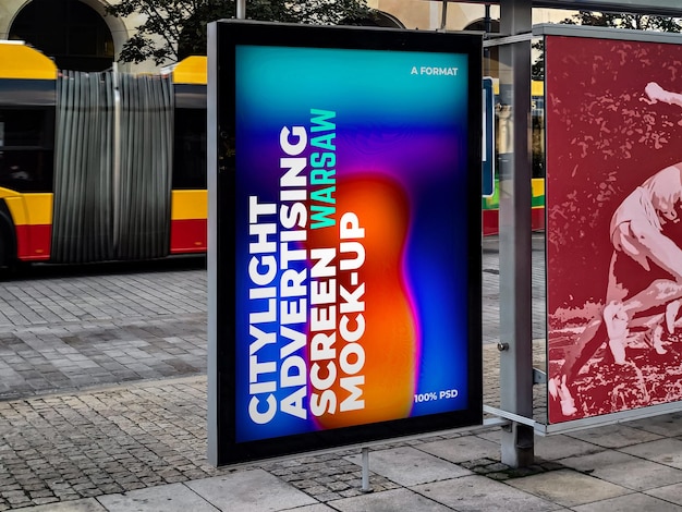 PSD warsaw citylight advertising screen mockup 13 v6 3