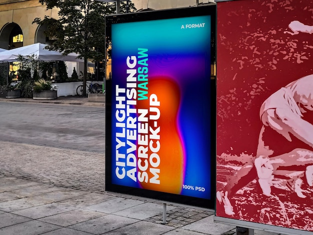 Warsaw citylight advertising screen mockup 13 v6 4