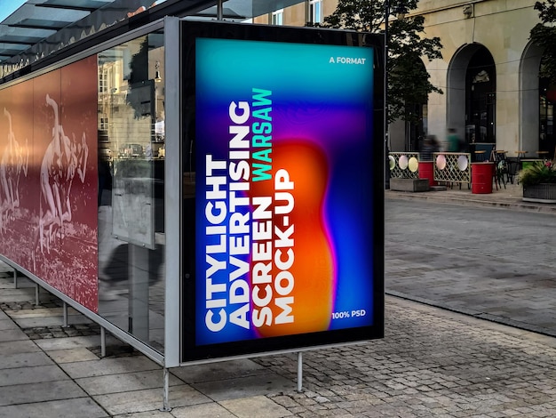 Warsaw citylight advertising screen mockup 13 v7 2