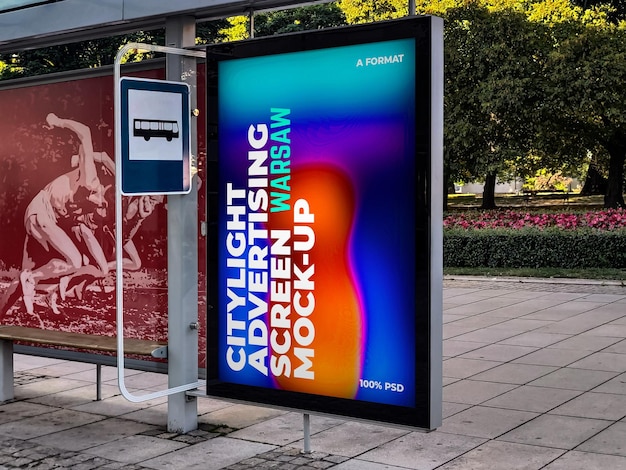 Warsaw citylight advertising screen mockup 13 v7 4