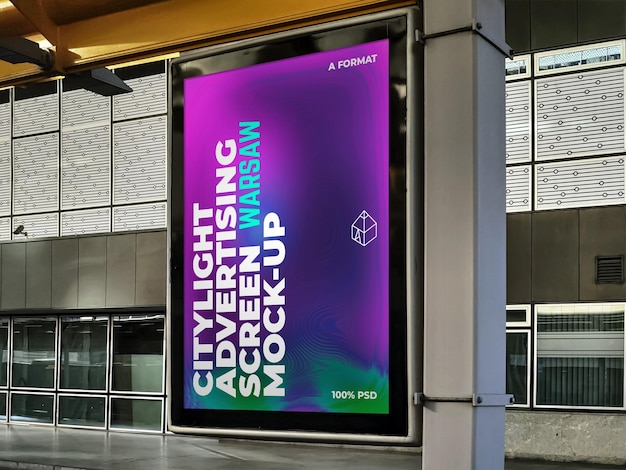 Warschau citylight reclamescherm mock-up 9 v3 3