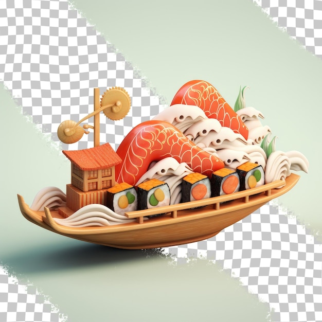 PSD warship serving sushi with seafood