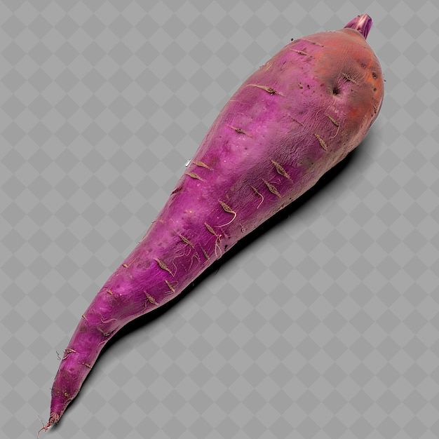 PSD warzywa korzeniowe ziemniak słodki kształt wydłużony charakteryzujący się odizolowanymi świeżymi warzywami