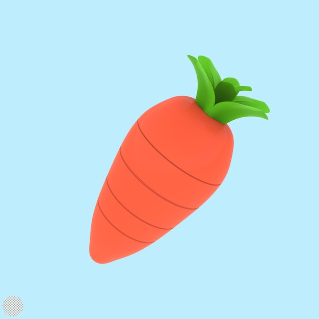 Warzywo marchewki z zielonymi liśćmi ilustracja 3d