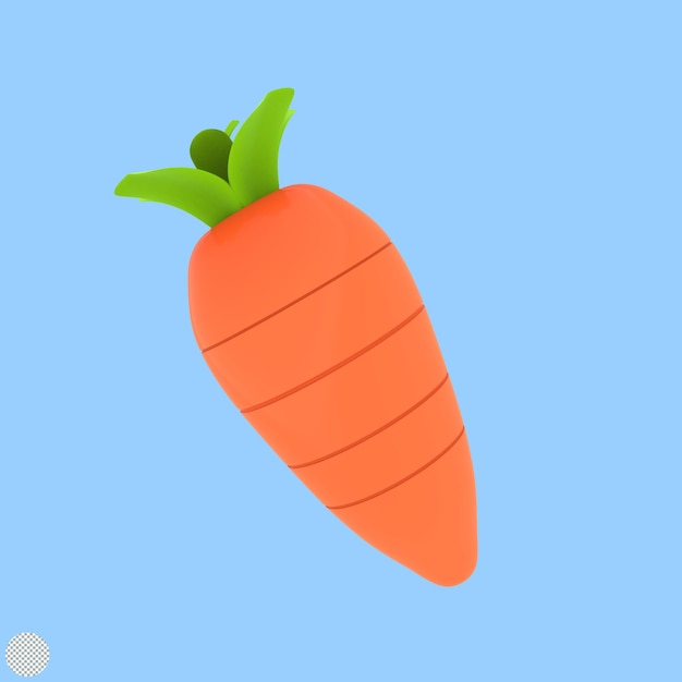 Warzywo marchewki z zielonymi liśćmi ilustracja 3d