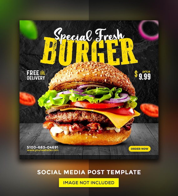 PSD warzywo zdrowe jedzenie menu promocja szablon projektu postów w mediach społecznościowych
