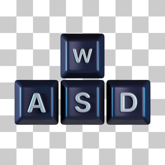 PSD wasd button 3d icon