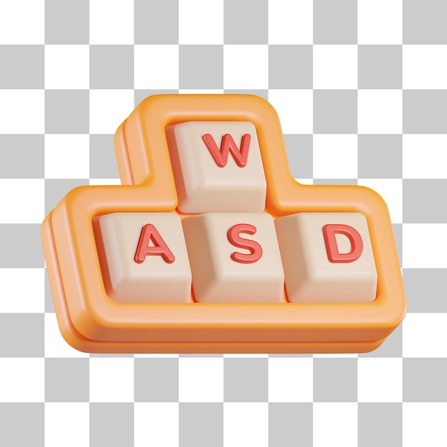 PSD wasd keyboard button 3d icon