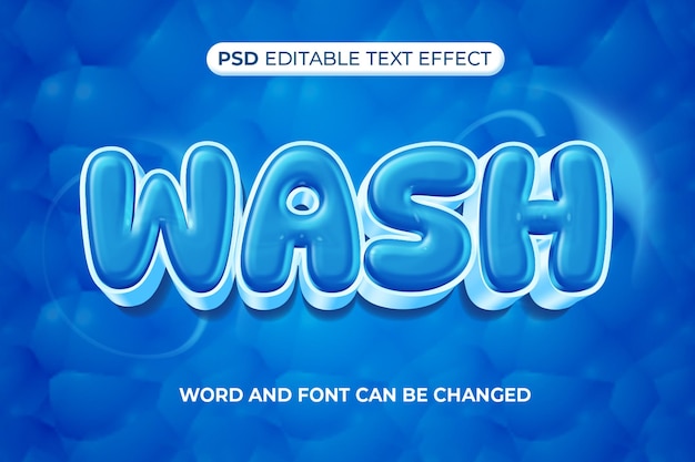 PSD Текстовый эффект мытья 3d psd