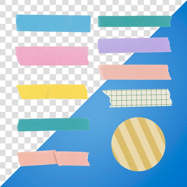 Washi taśma png clipart kolorowy pamiętnik dekoracyjny zestaw naklejek