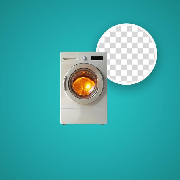 PSD washing machine isolated on transparent background