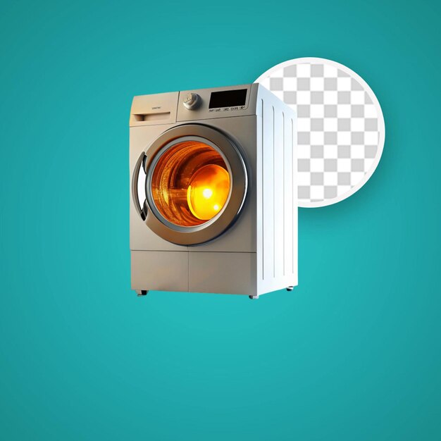 PSD washing machine isolated on transparent background