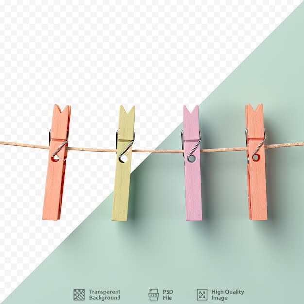 Wasknijpers hangen op transparante achtergrond