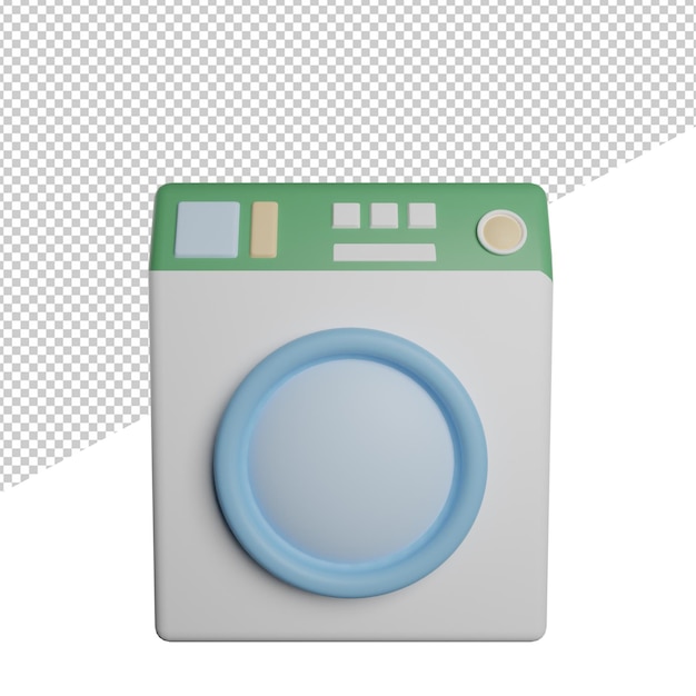 PSD wasmachine outfit vooraanzicht 3d illustratie rendering pictogram transparante achtergrond