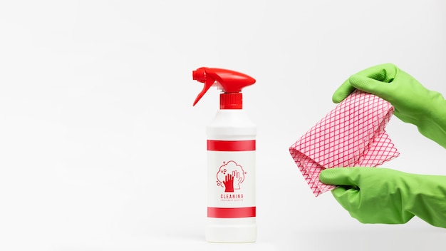 PSD wasmiddel spray en schoonmaakdoek mock-up