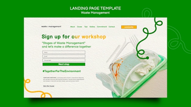 PSD waste management landing page template