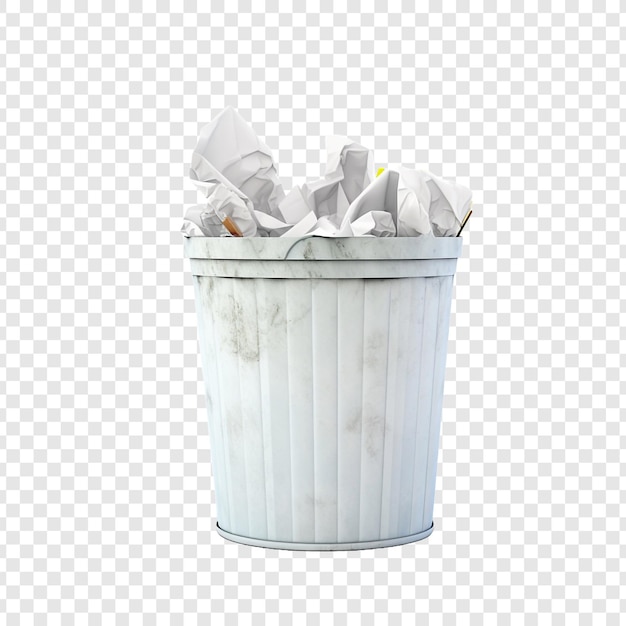 Wastebasket isolated on transparent background