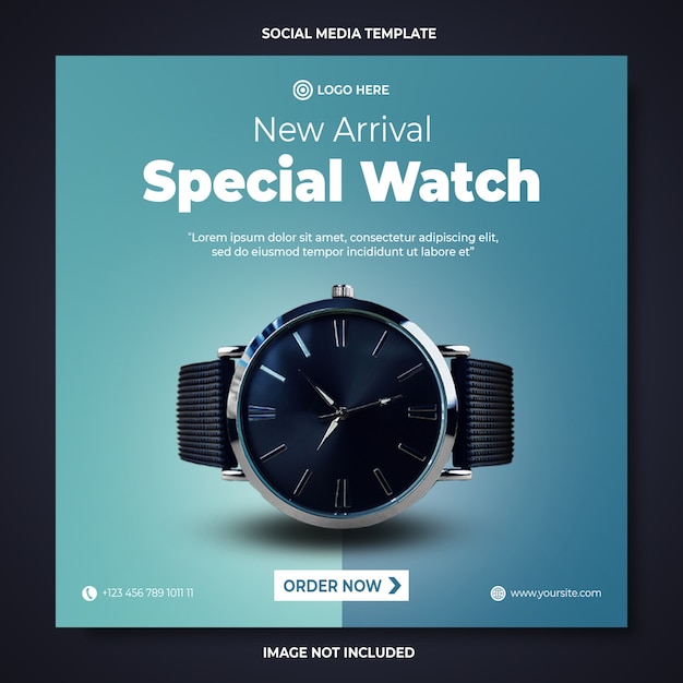 PSD watch collection promotion social media banner template
