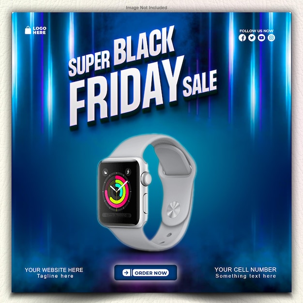 watch promotion social media poster design